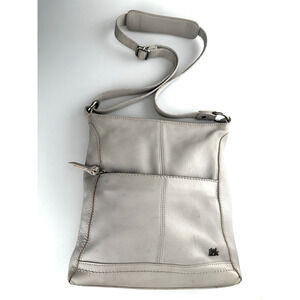 The Sak Lucia Crossbody Purse Light Gray Leather Bag 1000080087